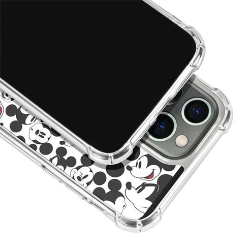 Disney Mickey Mouse Face Pattern iPhone 15 Pro Clear Case